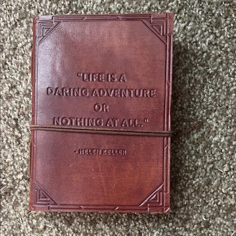 Brown Leather HandCrafted Journal with Quote